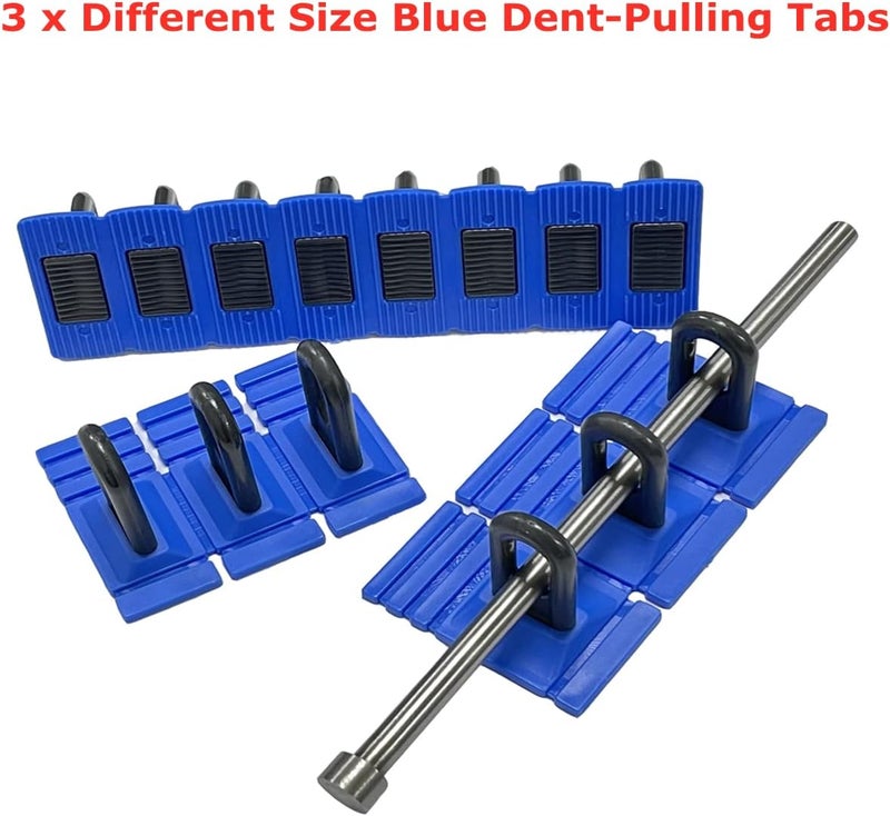 Urallain Paintless Dent Repair Tool Car Dent Puller Kit Heavy Duty Auto Body Dent Remover Glue Pulling Tabs Blue Gule Pull Tabs Powerful Body Repair Dent Removal Tools DIY Hand Tool for Car Dent Repair - Image 3